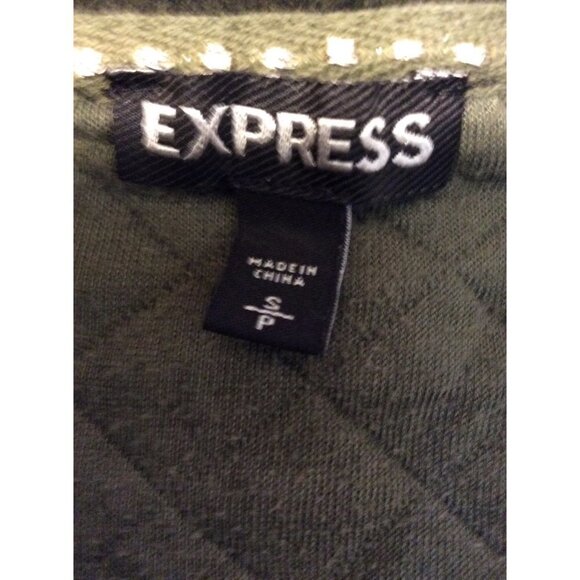 EXPRESS 3/4 Sleeve Top  Small Gray Cotton/Polyester Rayon - Picture 4 of 4